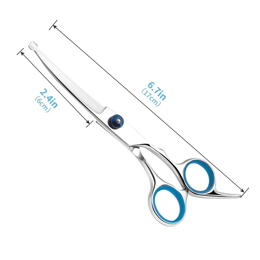 Pet Beauty Scissors Stainless Steel Curved Scissors With - Temu