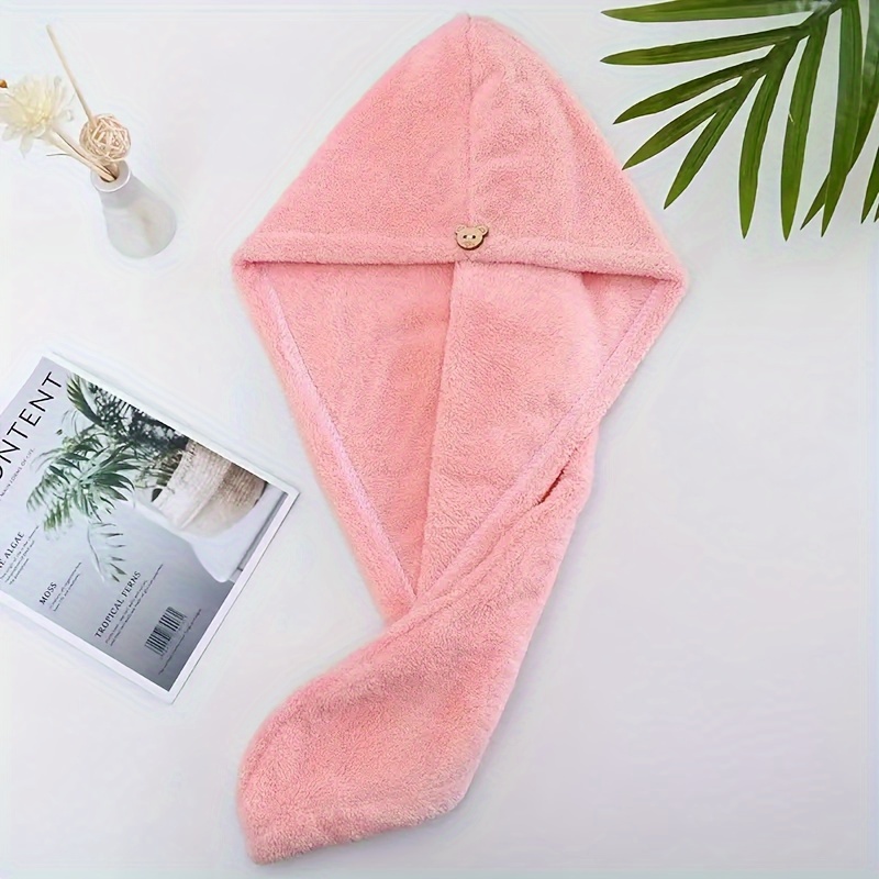 Bonnet de douche magique en microcarence pour femme, serviette