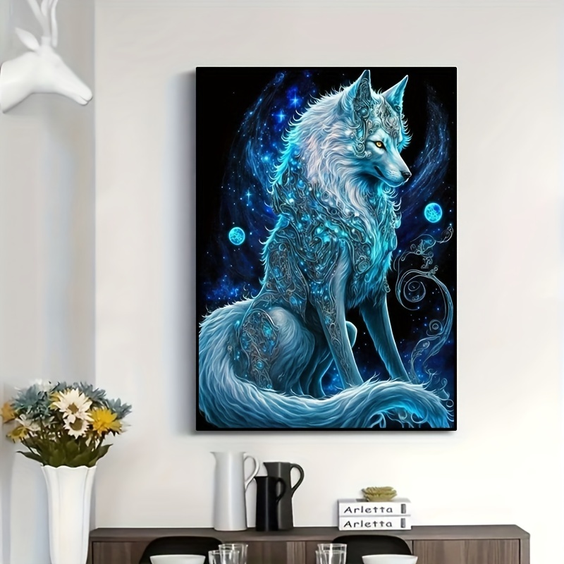 1pc 5D Diamond Painting Kit For Adults Beginners, Wolf With Flowers Round  Full Diamond Art Kit, Animals Diamond Art Embroidery Craft Kits For Home Wal