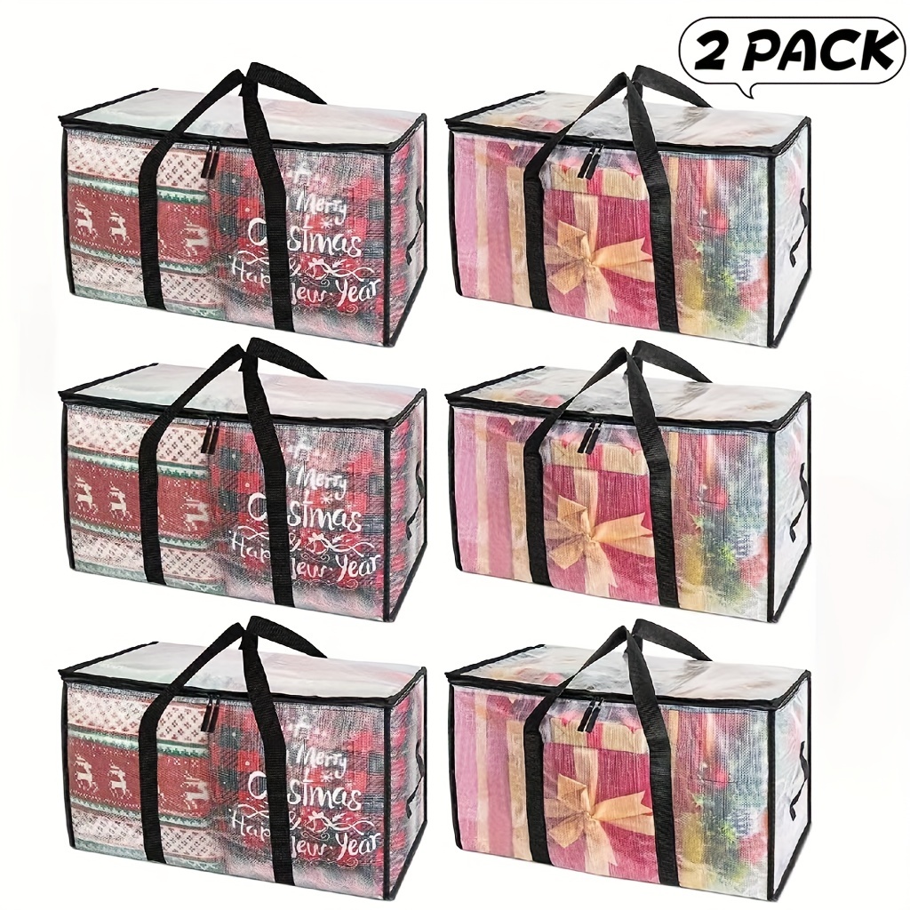 Bolsas de almacenamiento jumbo para ropa con asas fuertes y cremallera  resistente (paquete de 4), bolsas de almacenamiento y mudanza de alta
