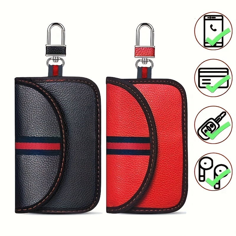 Case For Faraday Bag For Car Key Fob - Anti-theft Shielding And Rfid  Blocker - Pu Leather