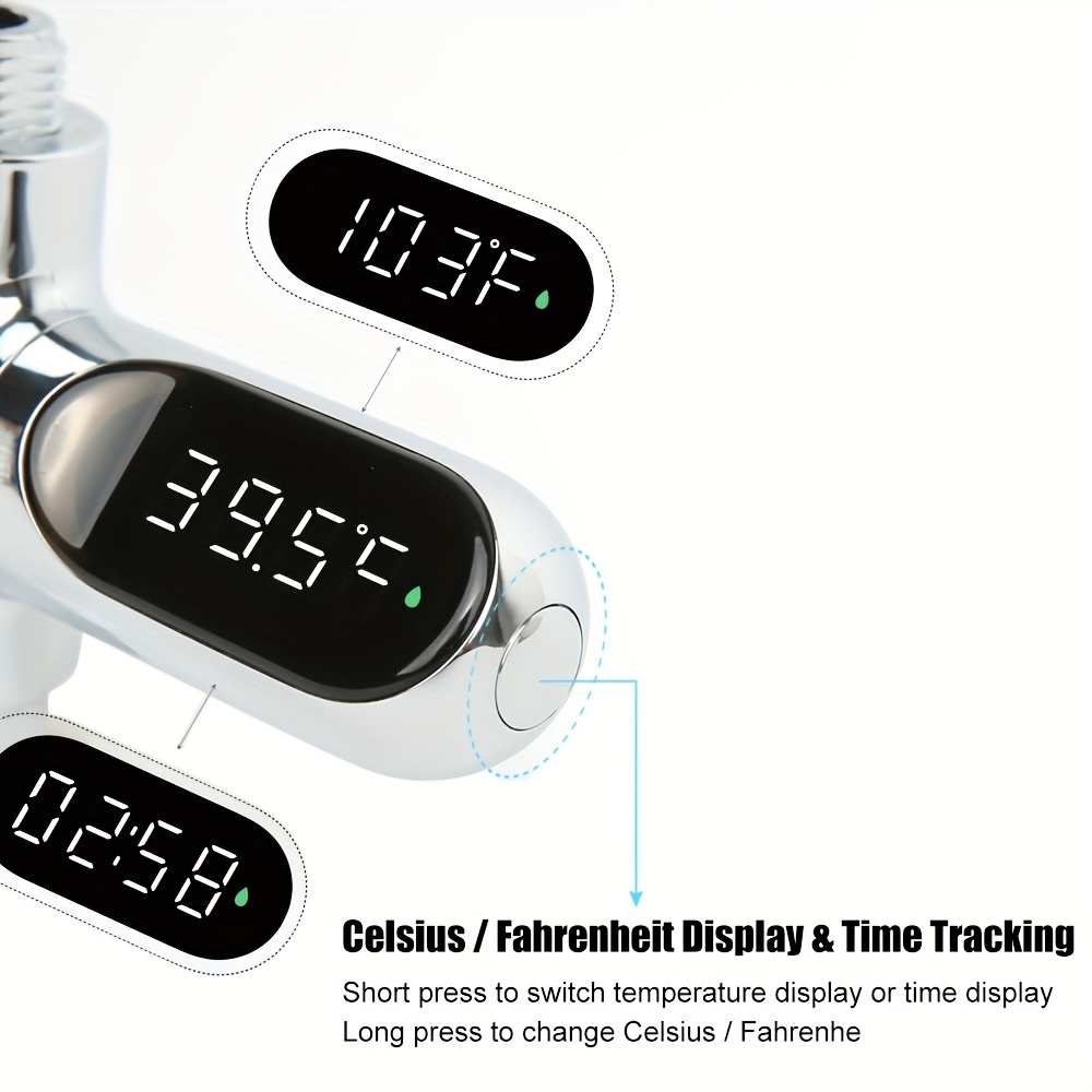 LED Display Water Shower Thermometer Water Temperature Monitor Energy Smart  Meter thermometer