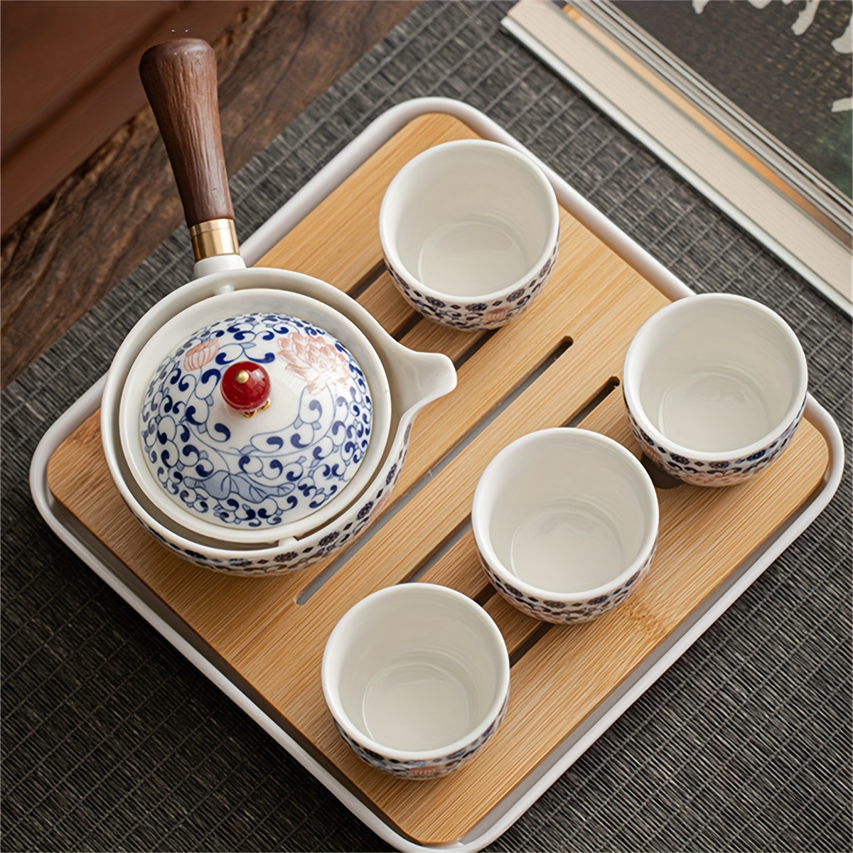  MALACASA Tetera blanca, tetera de porcelana y té para un juego,  juego de taza de té y platillo, juego de teteras para uno – (tetera de 11  onzas, taza de té