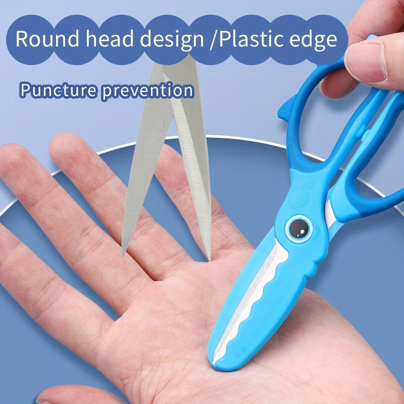 1 Piece Cartoons Mini Scissors Plastic Kindergarten Manual Round