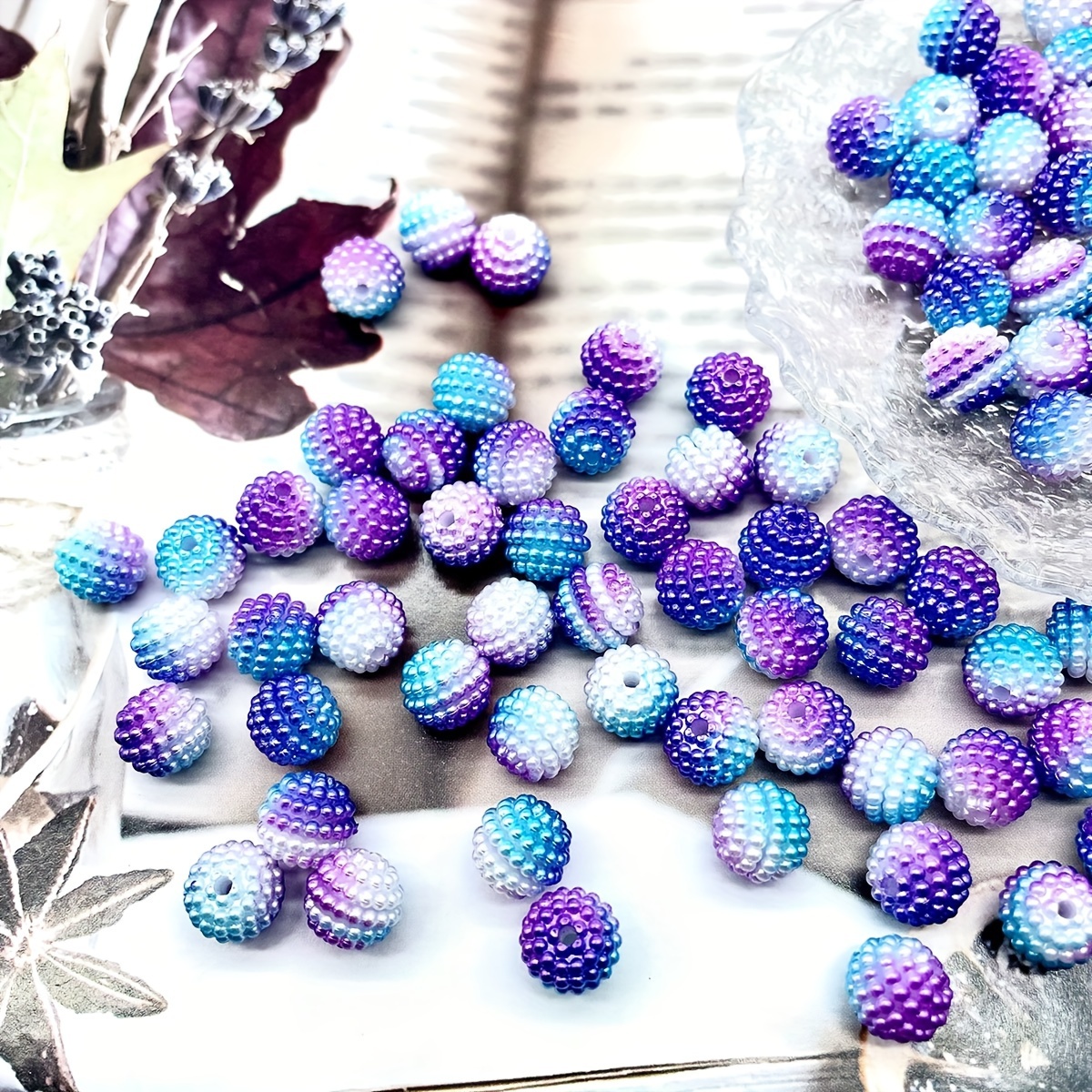 100pcs/pack 8mm Bright Color Purple Transparent Acrylic Beads For Jewelry  Making DIY Bracelet Necklace Room Decorations Handmade Craft Supplies