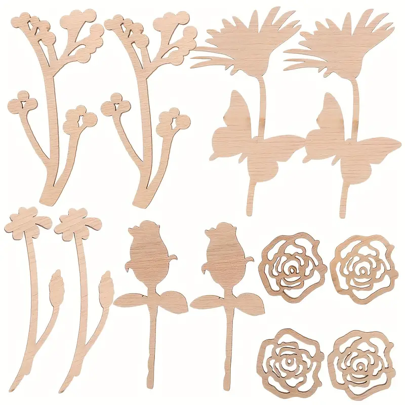 Handmade Plant Decorations Unfinished Natural Wood Blank Wood Pieces Craft  Wood Craft Wood Embellishments Floral Wood Ornaments Wooden Art Decorations  Wood Cutouts - Temu United Arab Emirates
