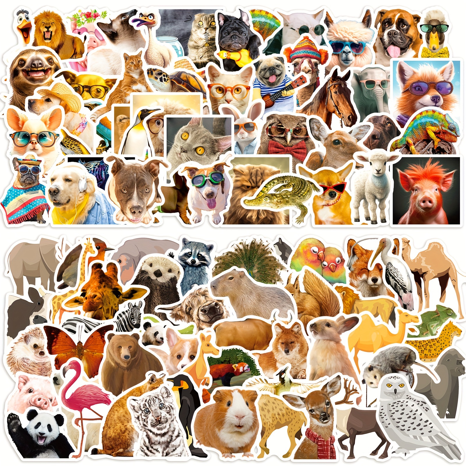 Cartoon Animal Stickers Cute Animal Stickers Kindergarten - Temu