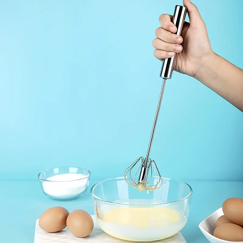 Egg Whisk, Semi-automatic Egg Beater, Stainless Steel Hand Mixers For  Blending, Whisking, Beating, Kitchen Utensil - Temu