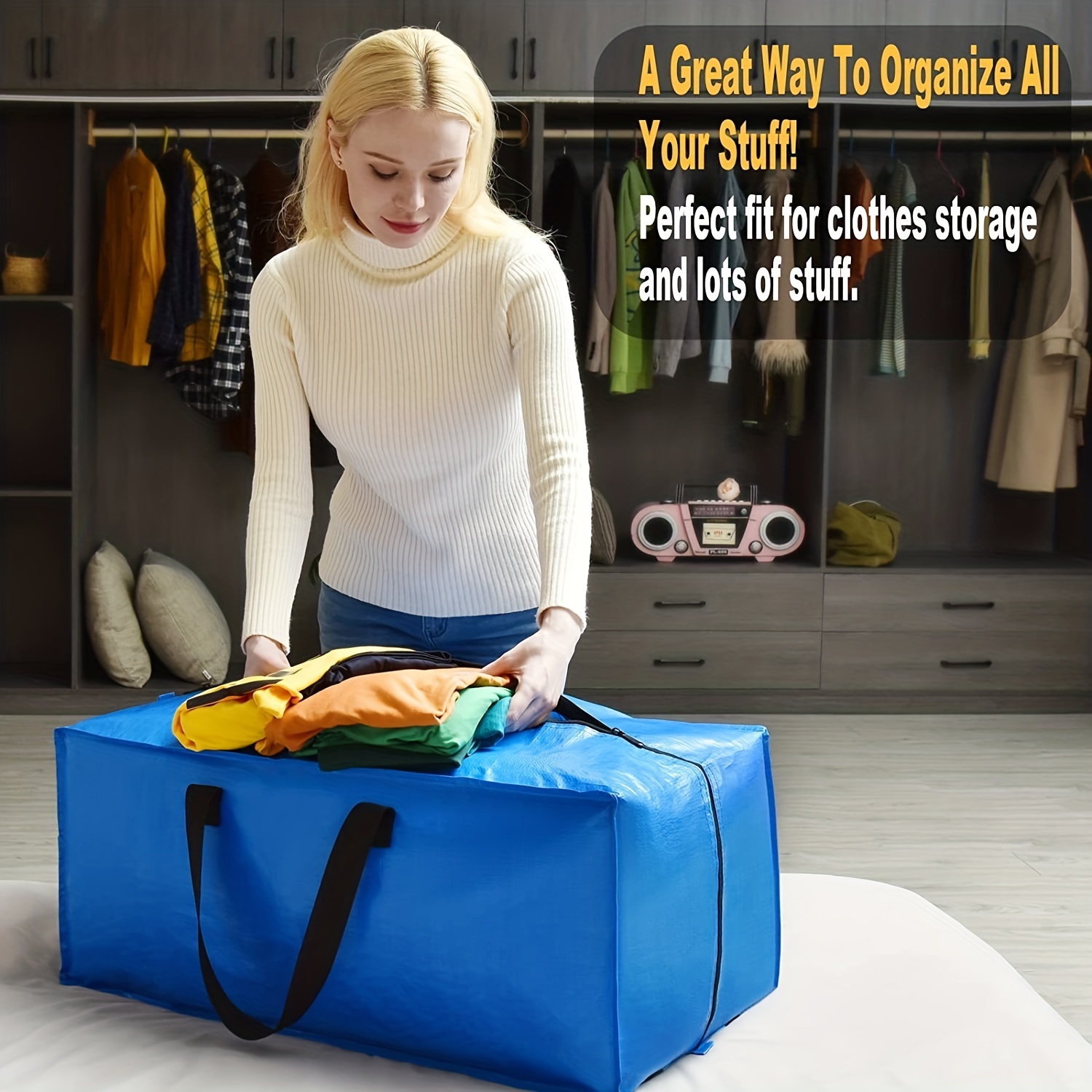 2x IKEA Frakta Large Blue Storage Carrier Bags Shopping Laundry Moving |  eBay