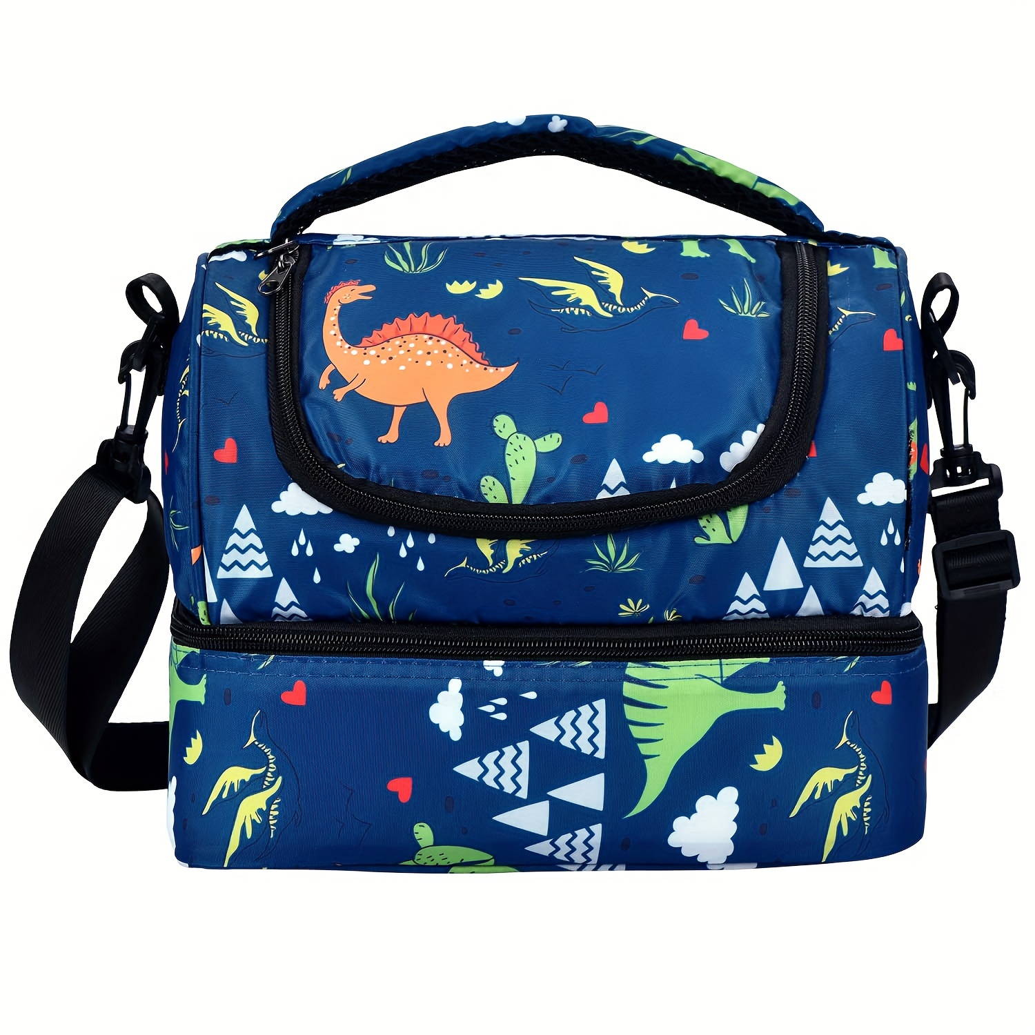 1PC Mermaids Kids Double Decker Cooler Insulated Lunch Bag Large