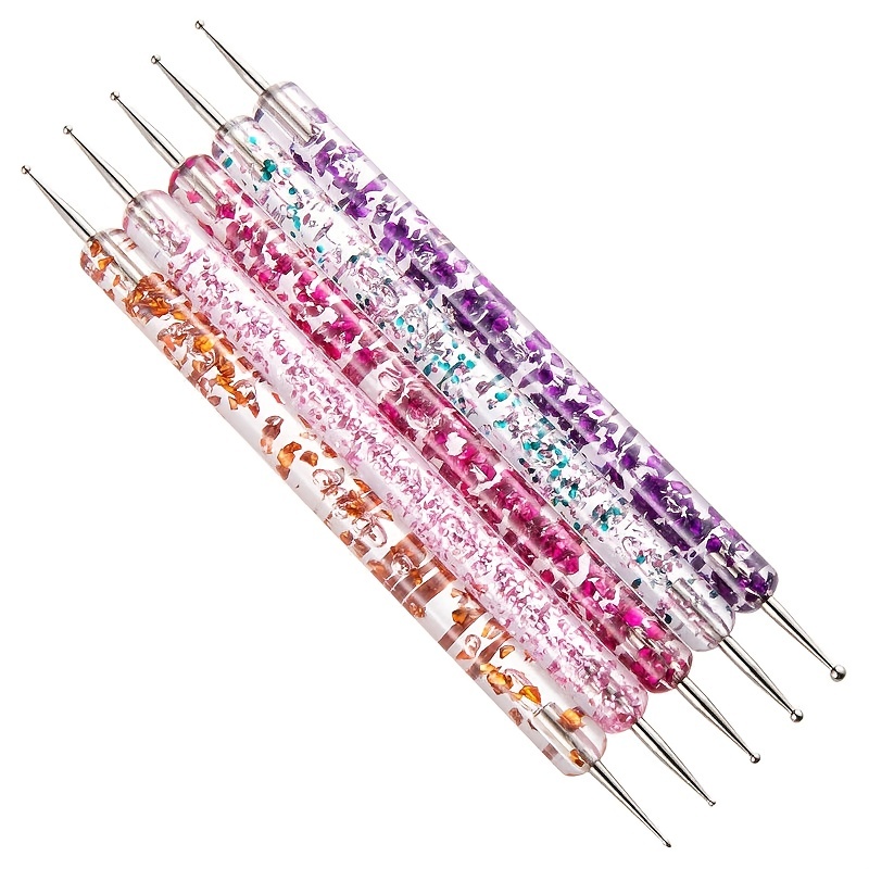 Double Head Acrylic Nail Point Drill Crayons Self-adhesive Stippling Pen  Metal Dotting Pen Tools Pipe Picking Nail Rhinestones Tools Accessories -  Temu