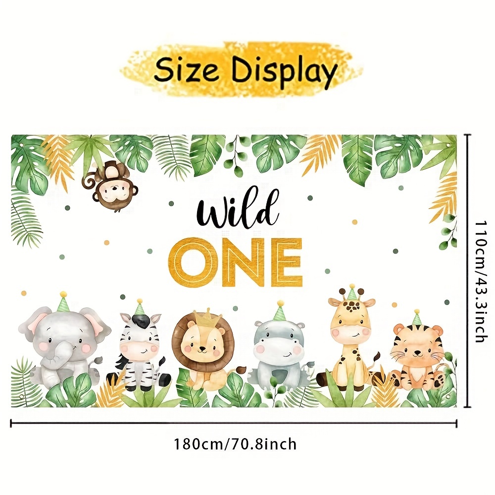 Safari Happy Birthday Banner Cute First Birthday - Temu United Kingdom