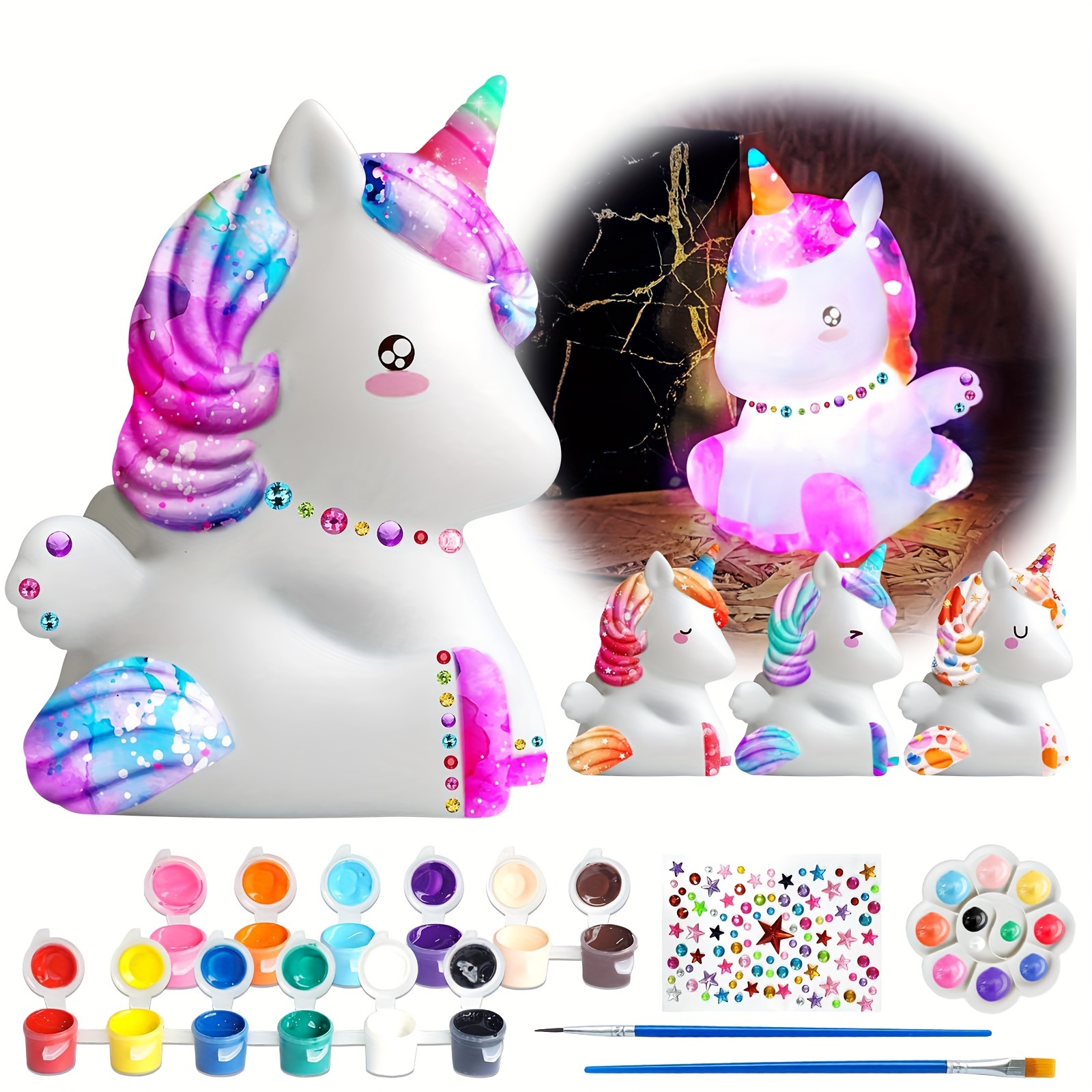 DIY Kids Arts Crafts Set,Unicorn Toy for Girls, Unicorn Painting Kit - 7  Unicorn Figurines, Creativity Arts and Crafts for Kids Ages 4-8 Easter  Unicorn Toys for 4, 5, 6, 7, 8