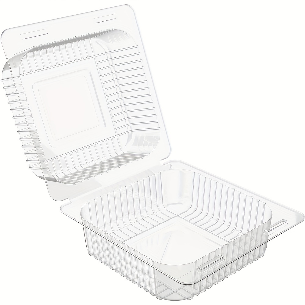 Rrshnsgv 160 Pcs Clear Plastic Square Hinged Food Container,Disposable To  Go Containers with Clear Lids,Plastic Clamshell Takeout Tray for