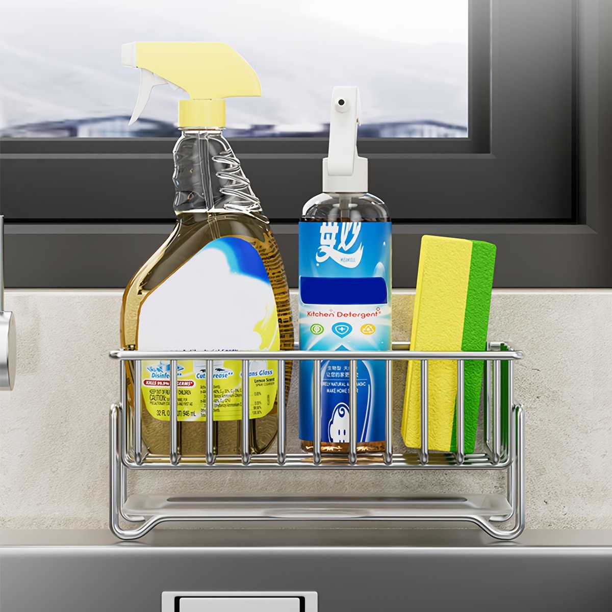 1pc Faucet Sponge Holder, Kitchen Sink Caddy Organizer Over Faucet, Hanging  Faucet Drain Rack For Sink Organizer With Dishcloth Rack, Kitchen Accessor