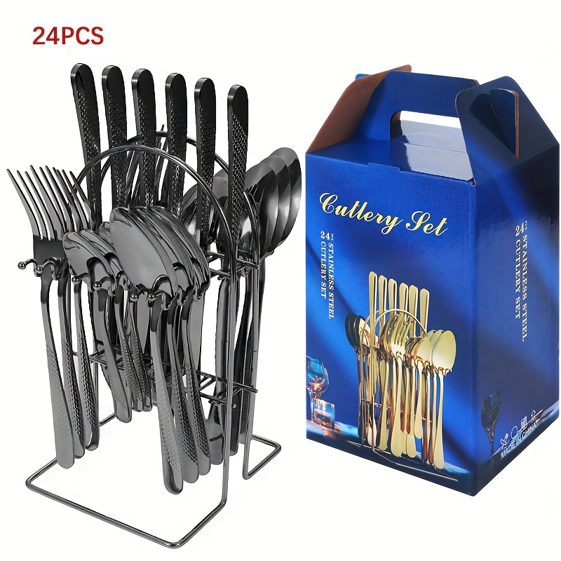 24 Pc. Silverware Set With Steak Knives and similar items