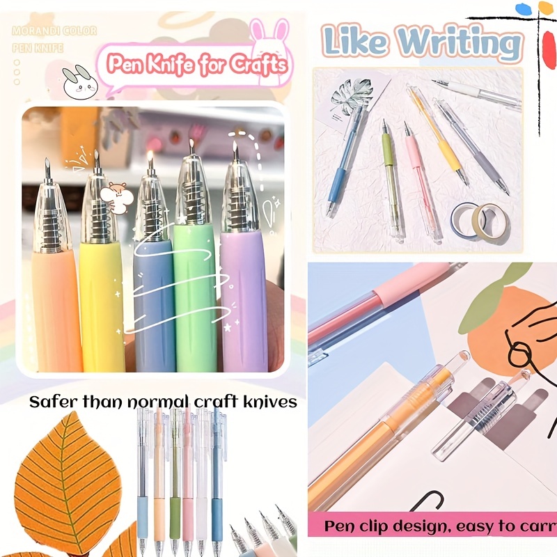 6 Cartoon Pattern Student Utility Knife Pen Craft Cutting Tool Paper Pen  Cutter
