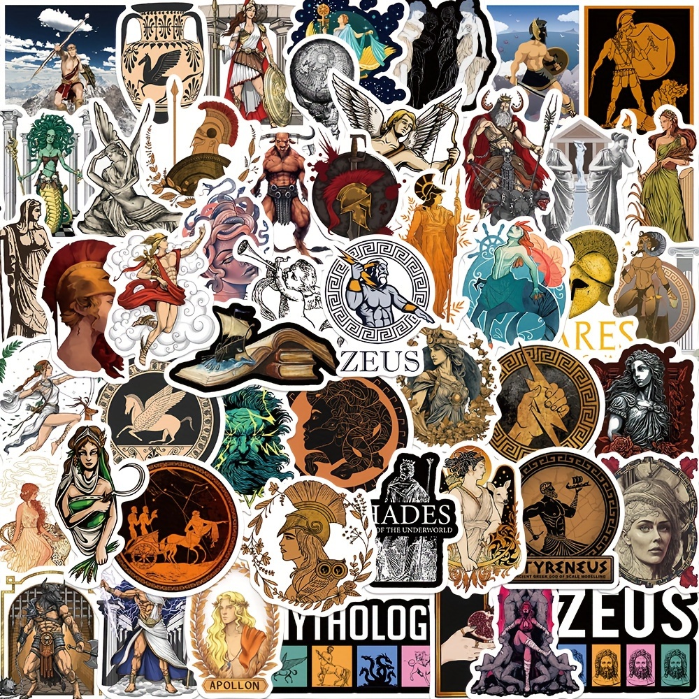 Cartoon Greek Mythology Aesthetics Sticker Suitable For - Temu