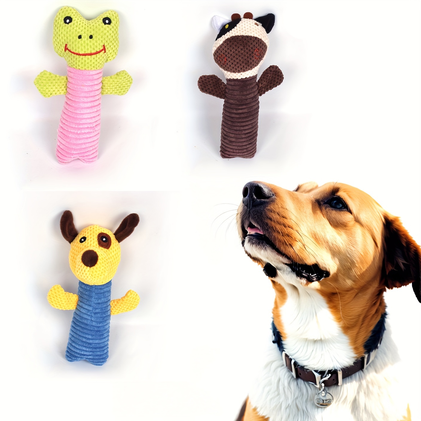 

1pc Animals Design Pet Grinding Teeth Squeaky Plush Toy, Chew Toy For Dog Interactive Supply