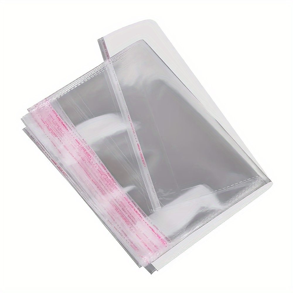 50 bolsas de celofán transparentes autoadhesivas de 8 x 12 pulgadas, bolsas  de plástico resellables perfectas para empaquetar ropa, camisetas