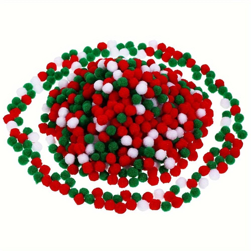 Cheap 1 Pack Christmas Pom Pom Balls Red Green Felt Ball Ornaments