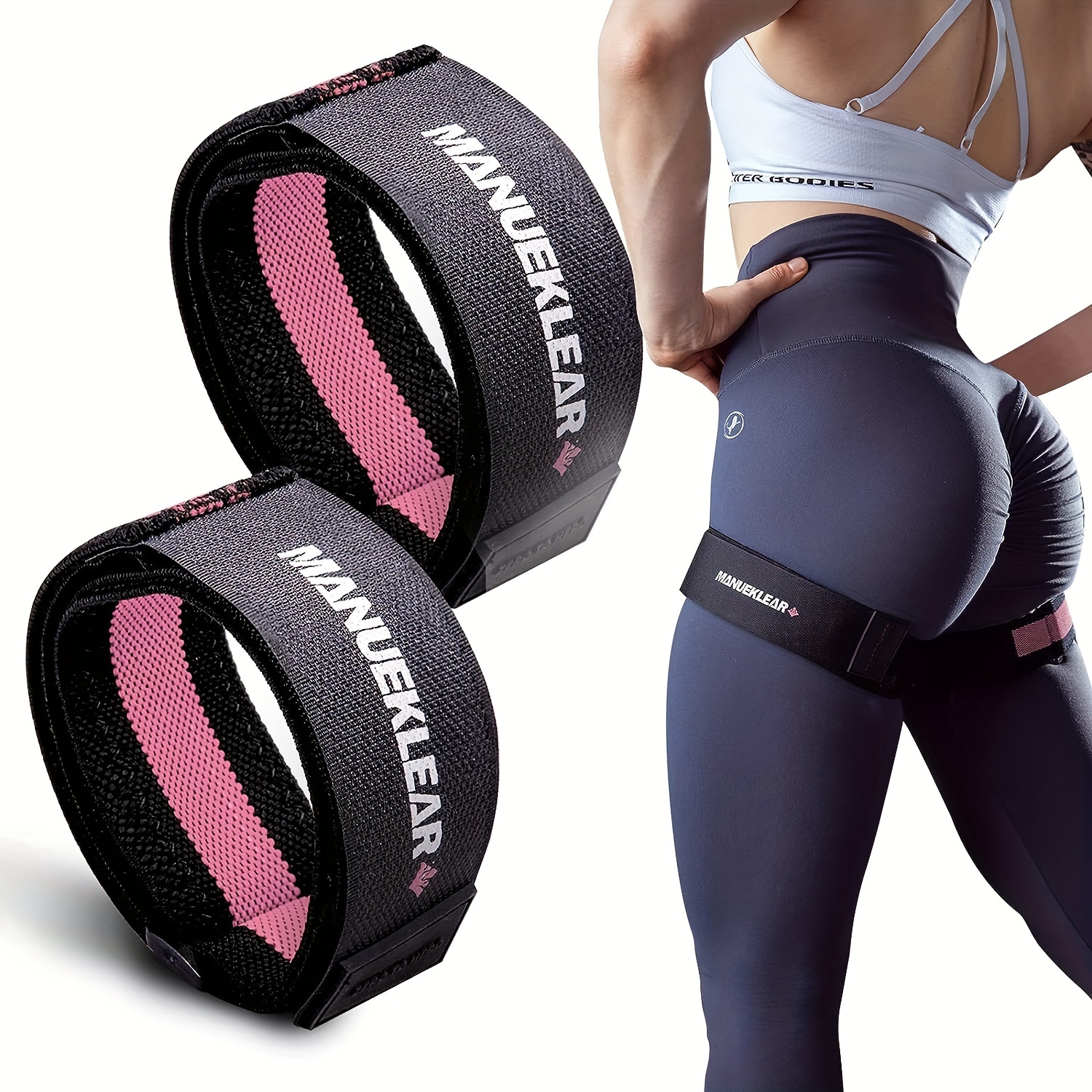2-Pack Anti-Slip Thigh Muscle Training Belt for Resistance Training