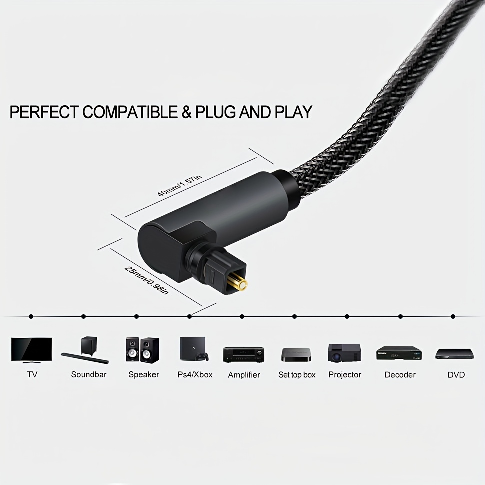 Cable Óptico 3,5mm Toslink Digital Cable 3,5mm Conector Chapado En Oro  Adaptador Cable Audio Óptico 1m/1,5 M/2m/ /5m - Hogar Inteligente - Temu