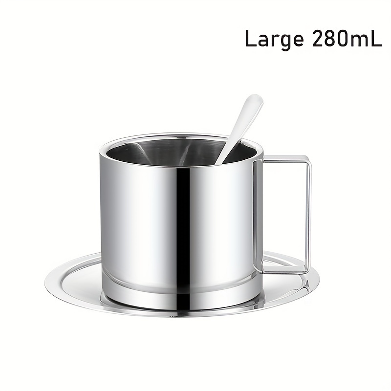 304 Stainless Steel Mug Double Layer Coffee Mug Milk Cup - Temu