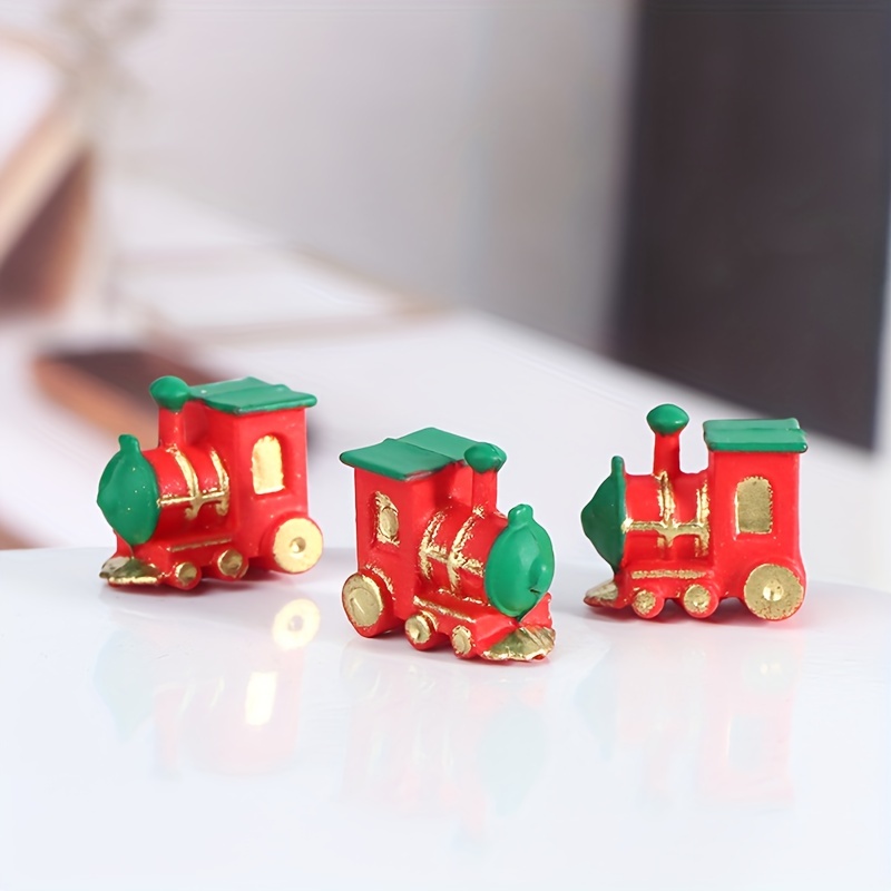 ドールハウス模擬ミニクリスマス小さな列車、ミニチュアシーンの装飾