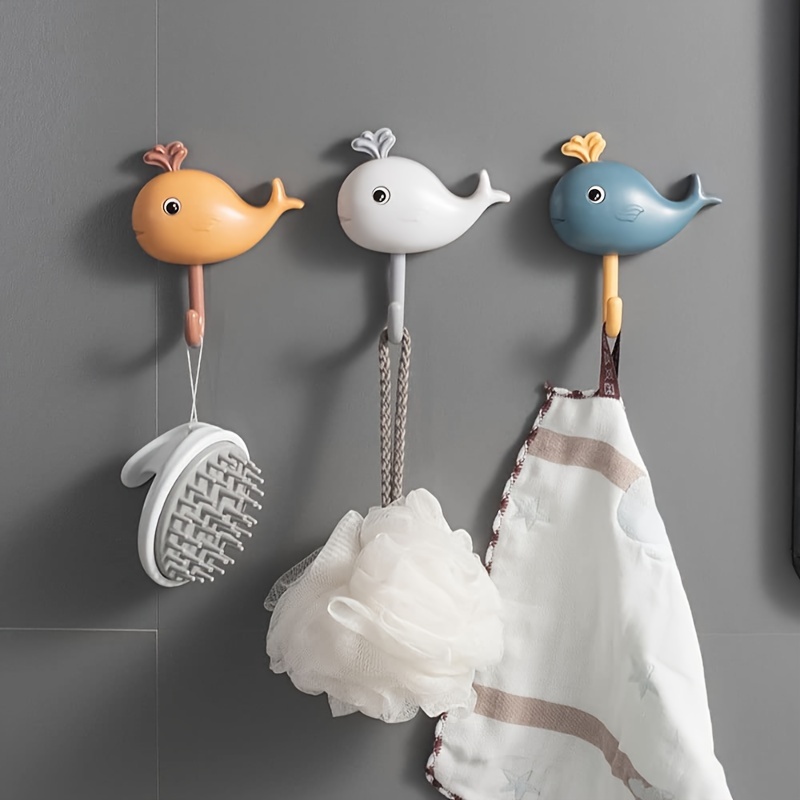 Whale Design Adhesive Hook Punch Free Wall mounted Hanger - Temu