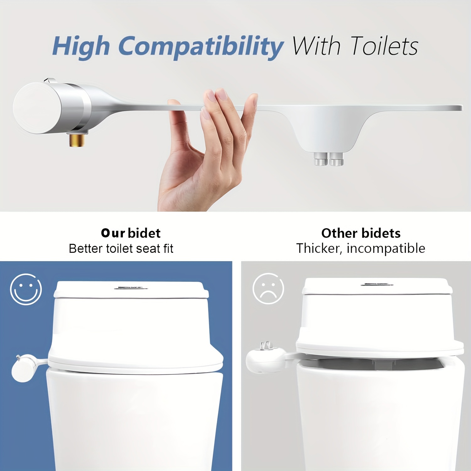 1 Set Attacchi Bidet Wc Doppio Ugello Ultrasottile (lavaggio - Temu Italy