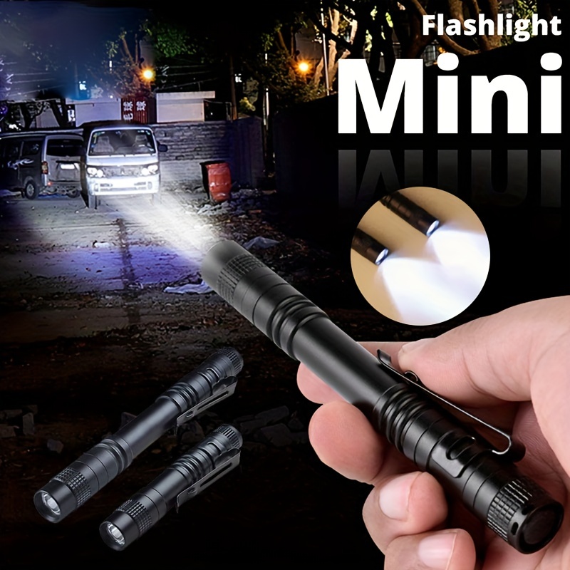 2PCS LED Flashlight Tactical Penlight Super Bright Torch USB