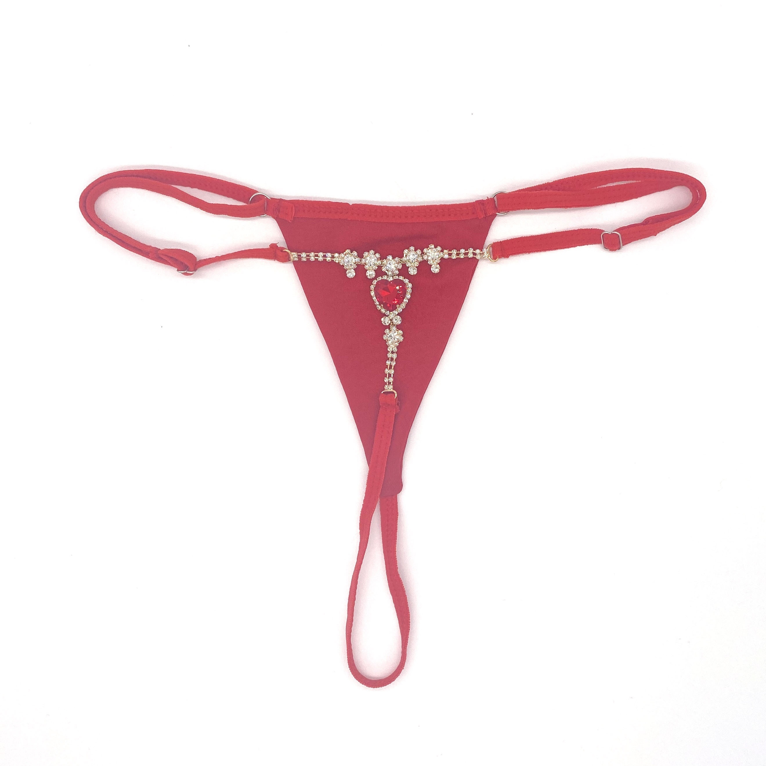 Sexy Love Heart Rhinestone Panties Body Chain Exquisite - Temu