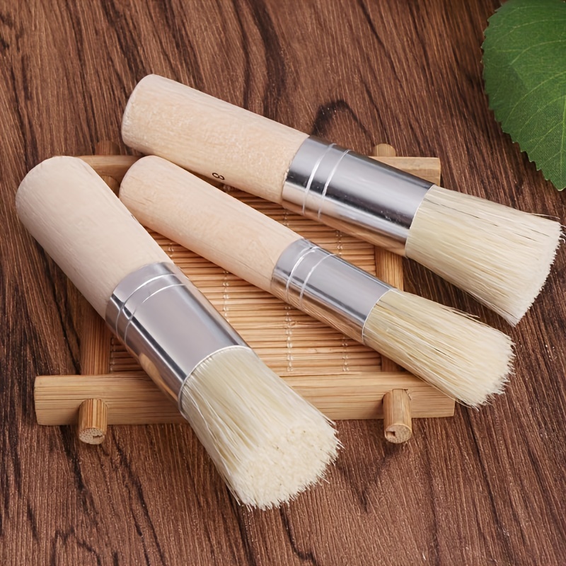 Wooden Stencil Brush Set Natural Bristle Brushes Painting - Temu