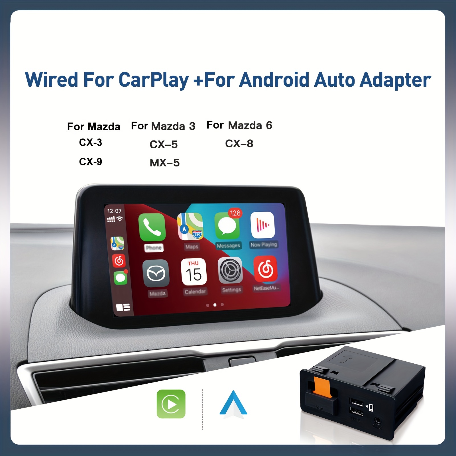 New Upgrade P2 For Carplay For Android Auto Usb Adapter Hub Oem For  Retrofit For 2 3 6 Cx30 Cx5 Cx8 Cx9 Mx5 For Miata Tk78669u0c Kit - Temu  Bulgaria