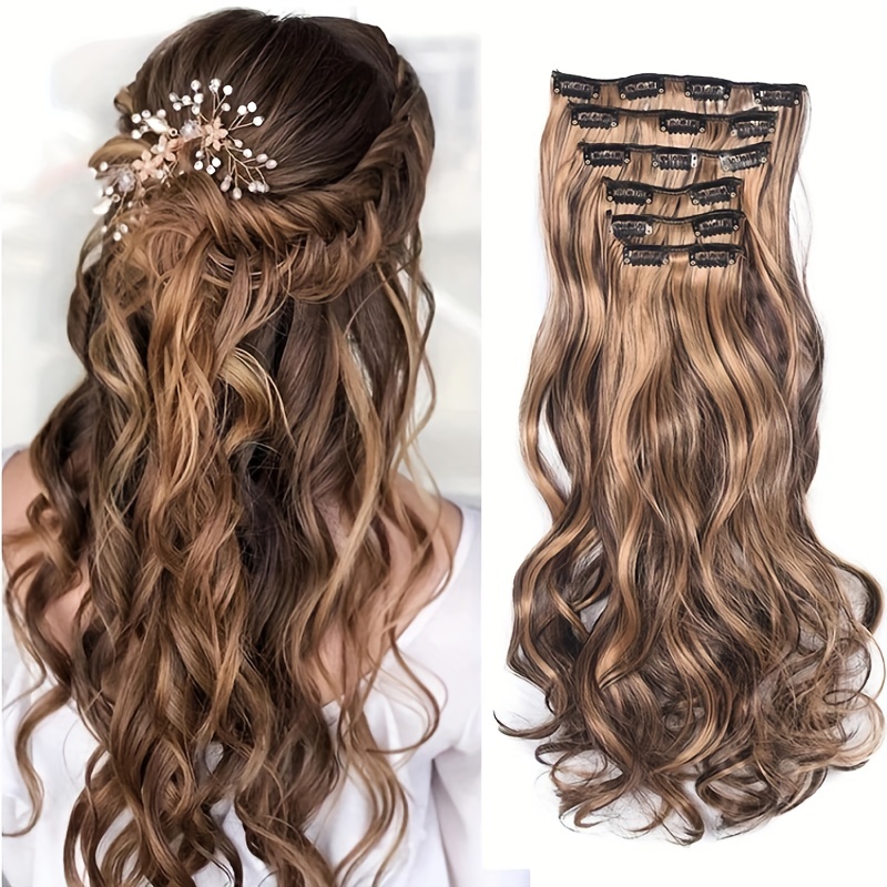 MyDiva 22 Clips 22'' Long Curly Synthetic Hair Extensions Clips in