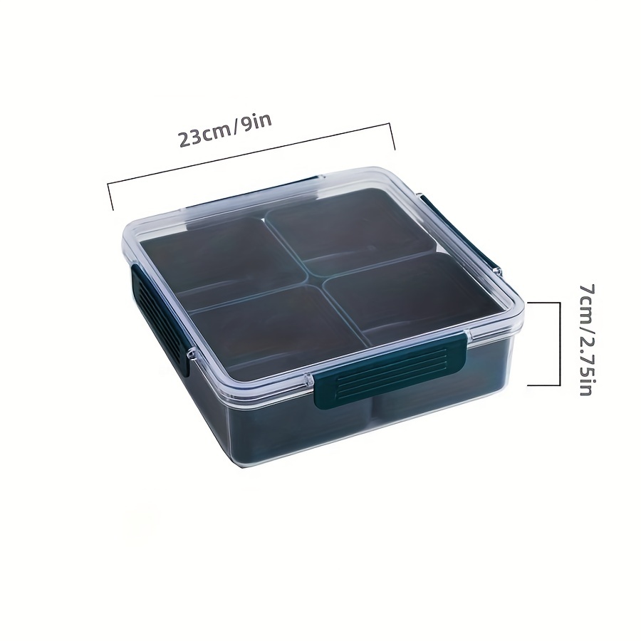 2 Trays, Clear Big 6-Partition Round Disposable Plastic Trays