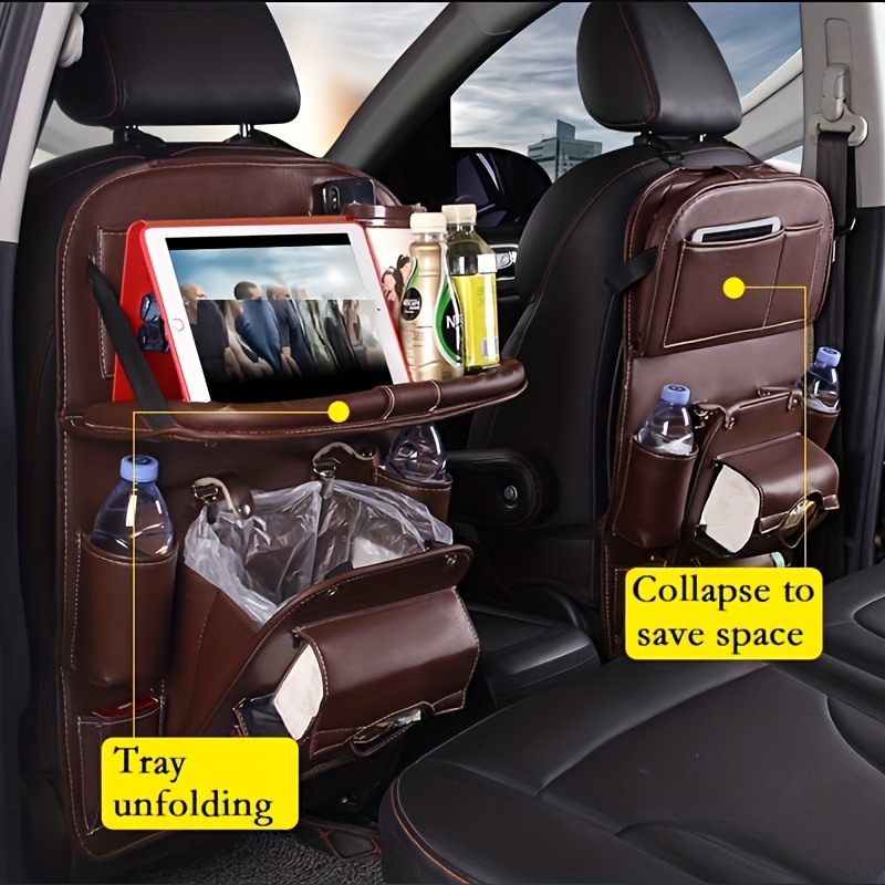 Car Storage Bag Back Seat Organizer Hanging Bag Leather Car Interior  Accessories
