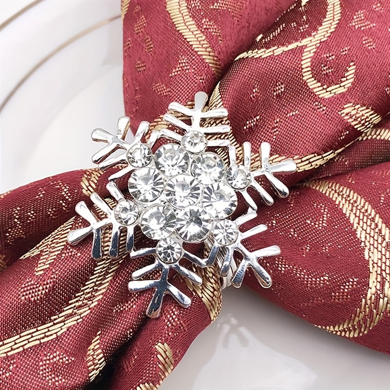 Snowflake Napkin Rings, Christmas Party Decor, Holiday Table