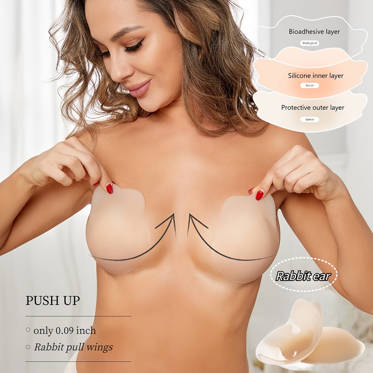 Lifting Silicone Nipple Covers, Strapless Invisible Self-adhesive Breast  Pasties, Women's Lingerie & Underwear Accessories