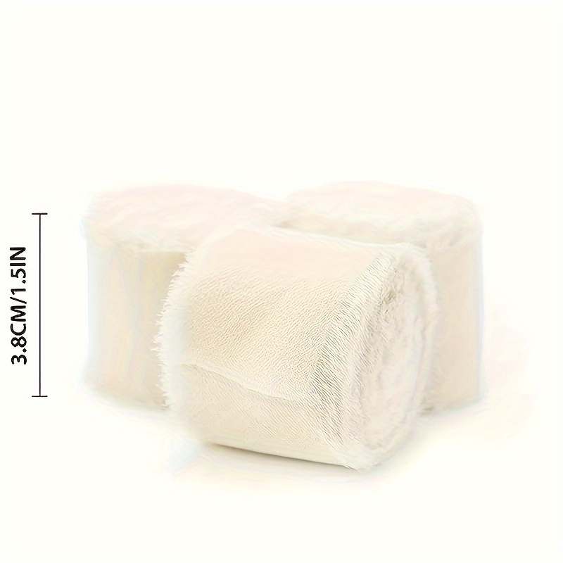 3rolls one pack,15yard white Chiffon Ribbon, Fringe Fabric Ribbon