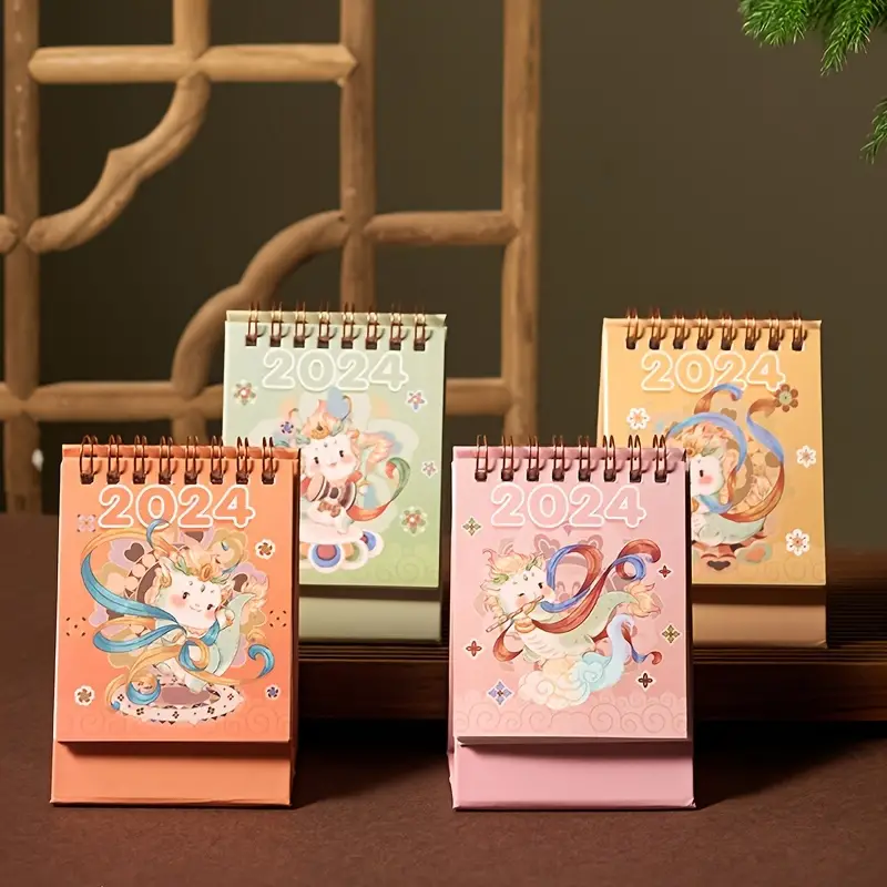 2024 Cartoon Mini Panda Calendar Student Desktop Decoration - Temu
