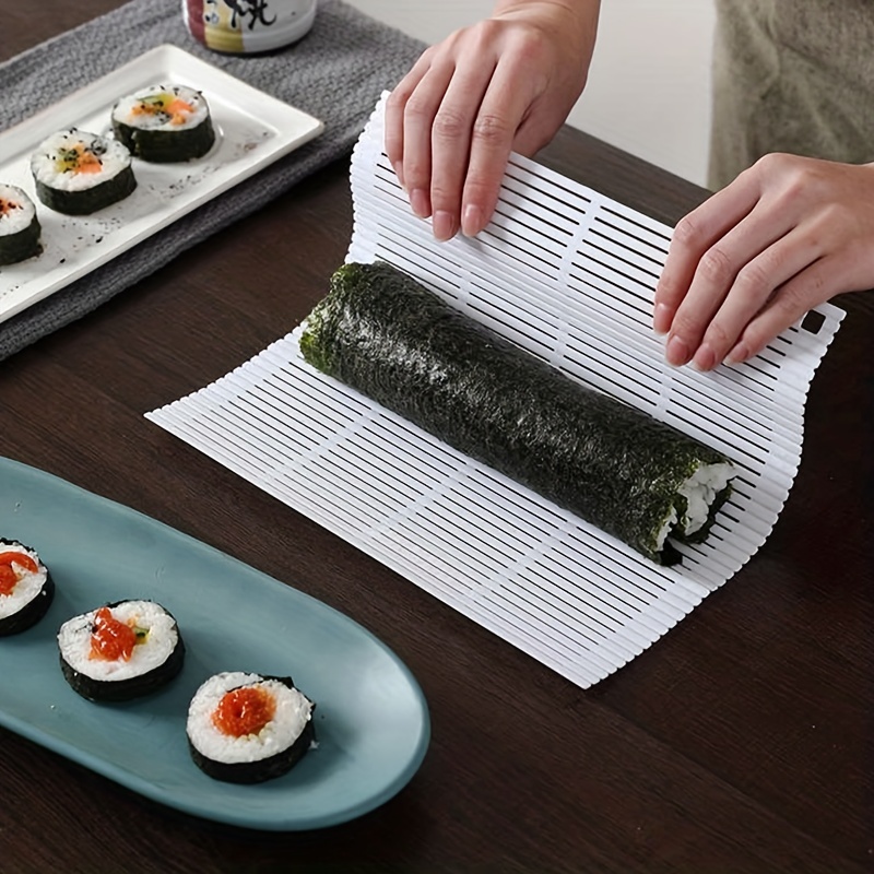 1pc Sushi Rolling Mat Non-Stick Sushi Making Tool Japanese Plastic Sushi  Rolling Maker Homemade DIY Sushi Plate Mat For Kitchen