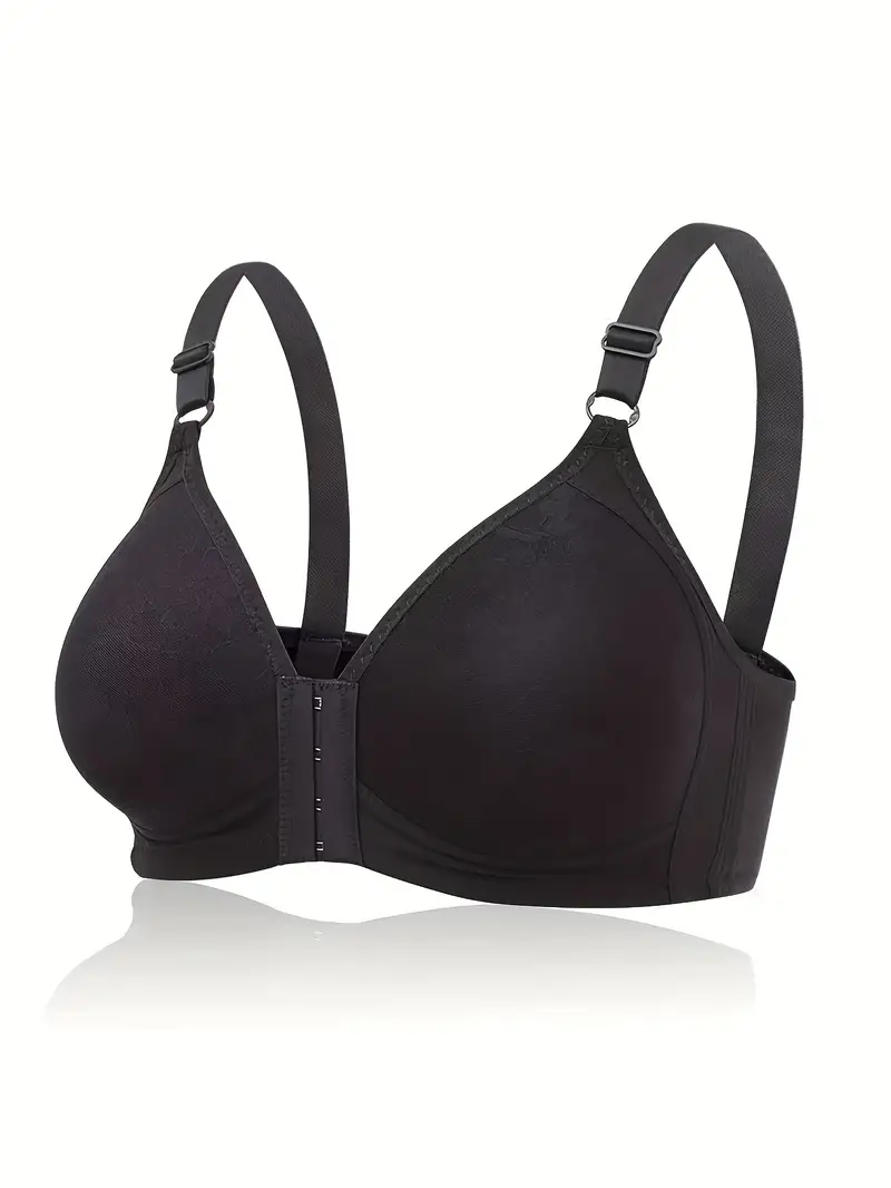 Front Buckle Push Bra Comfy Breathable Full Coverage Bra - Temu