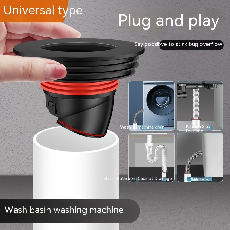 1pcs Déodorant en plastique Machine à laver Tuyau Connecteur Outils Bouchon  d'étanchéité Piège Anti-odeur Télescopique Égout Tuyaux Accessoires