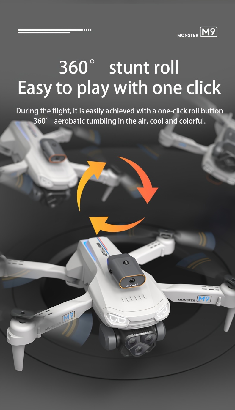New C9 Black Drone With Intelligent Obstacle Avoidance, Remote Control Adjustment Of Four Cameras, 3 Batteries, One-key Return, WIFI Connection, Aerial Photography And Video Recording, Optical Flow Stabilization, Four-rotor Indoor And Outdoor Cheap RC Remote Control Drone, Christmas, Halloween, Thanksgiving, And New Year s Gifts details 13