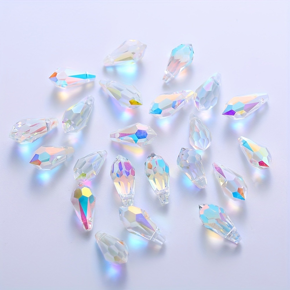 Craftdady 200pcs Glass Teardrop Beads 10 Colors Flat Back Water Drop Glass  Crystal Loose Beads Charms with Horizontal Hole for DIY Bracelets Necklaces