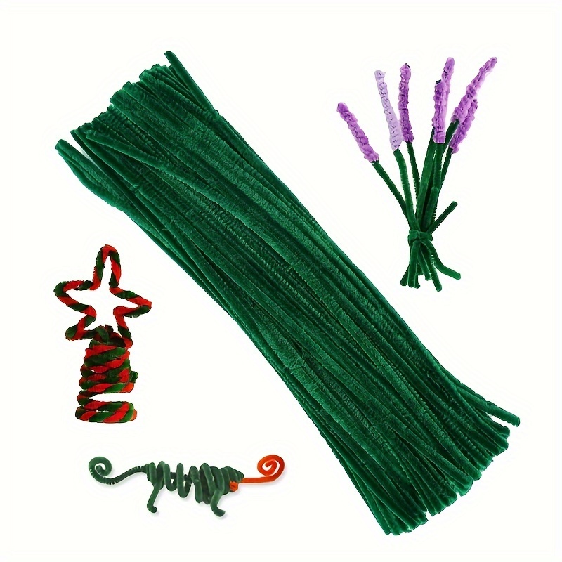 Zlulary 100 Pieces Pipe Cleaners Chenille Stem, Solid Color Pipe Cleaners Set for Pipe Cleaners DIY Arts Crafts Decorations, Chenille Stems Pipe