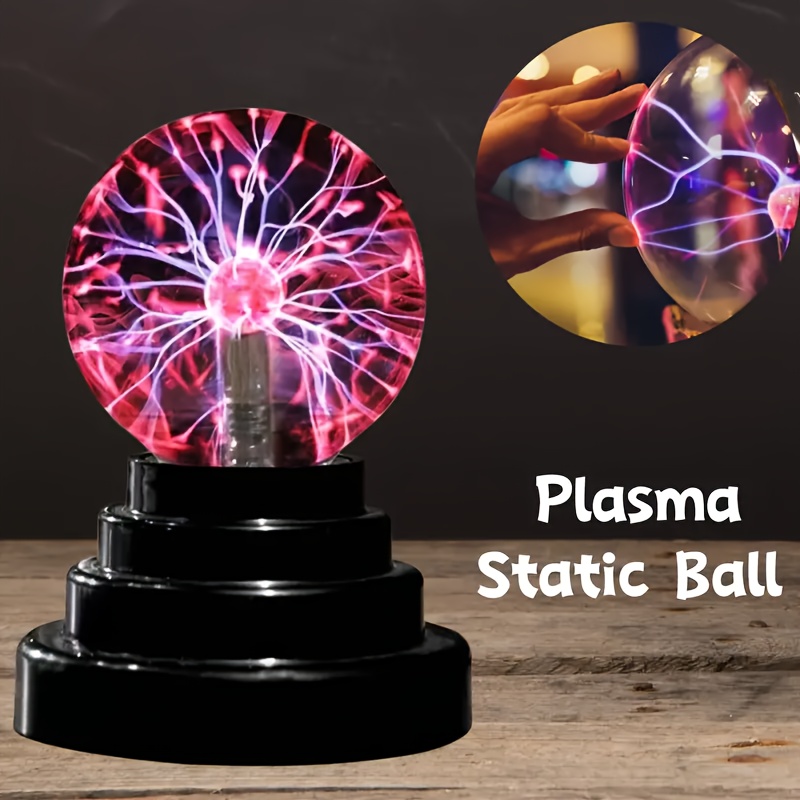 Lampada al plasma da 1 pezzo, Lampada al plasma da 7,62 cm, Globo al plasma  sensibile al tocco alimentato tramite USB o batteria, Nebulosa del tuono e