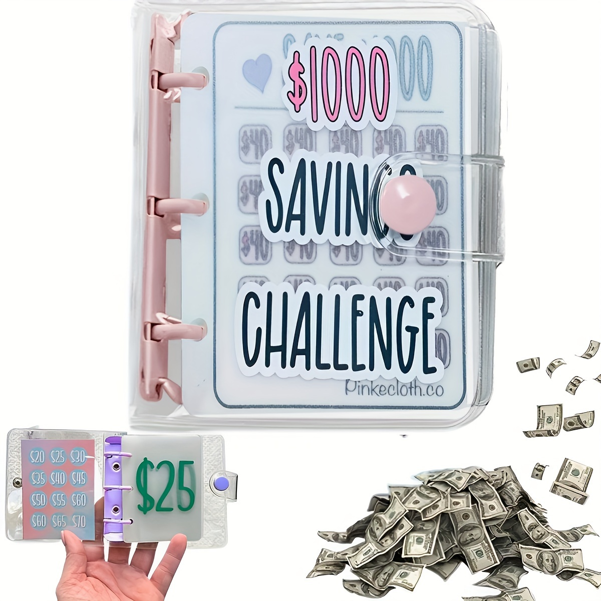 Raccoglitore sfida 100 buste, modo semplice e divertente per risparmiare $  5.050, raccoglitore di sfide di risparmio, raccoglitore di budget con buste  di cassa, libro del pianificatore di bilancio